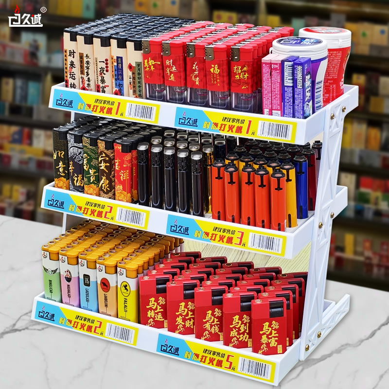 Lighter Display Rack Three-Layer Supermarket Convenience Store Shelf White Counter Desktop Display Rack Modern Style Display Rack Lighter Display Rack Three-Layer Supermarket Convenience Store Shelf White Counter Desktop Display Rack Modern Style Display Rack