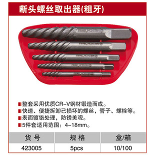 Naishi tapping broken head screw extractor coarse teeth thick wire tapping 423005 423006