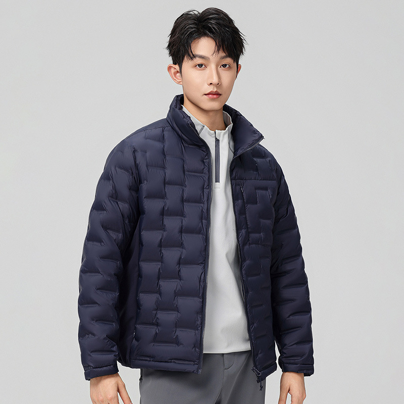 2025 otoño y invierno nuevo collar de abrigo delgado 90 chaqueta de plumón blanco caliente abrigo universal hombre