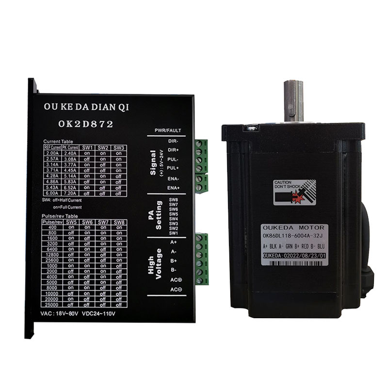 86 Stepper Motor Set Driver 8.5NM Shaft Length 32 NEMA34 Engraving Machine Accessories Two-phase Four-wire