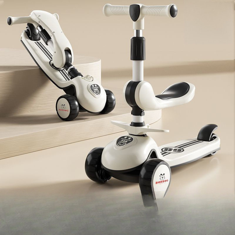 Babu Dou Kidsren's Scooter 1-3-6-8 Years Old Three-In-One Can Sit and Slide for Boys and Girls, Free Shipping Wholesale