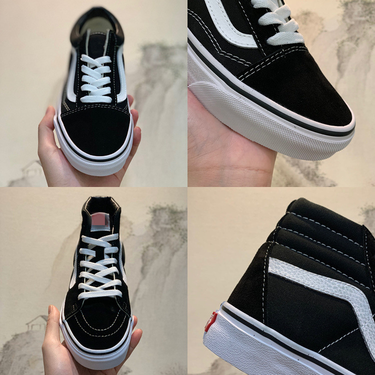 Putian Pure Original Classic Os Vulcanized Old Skool Sk8 Hi Black and White Striped High and Low Top Canvas Shoes for Men and Women Putian Pure Original Classic Os Vulcanized Old Skool Sk8 Hi Black and White Striped High and Low Top Canvas Shoes for Men and Women