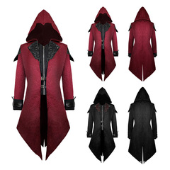 2025wishアマゾン新型欧米中世ハロウィーン復古ステッチコート男ゴシック暗黒服装