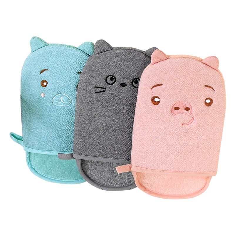 Color puro de los niños lindo piel sin dolor descontaminación indolora arena fina guantes de baño Toalla de baño de barro de las mujeres