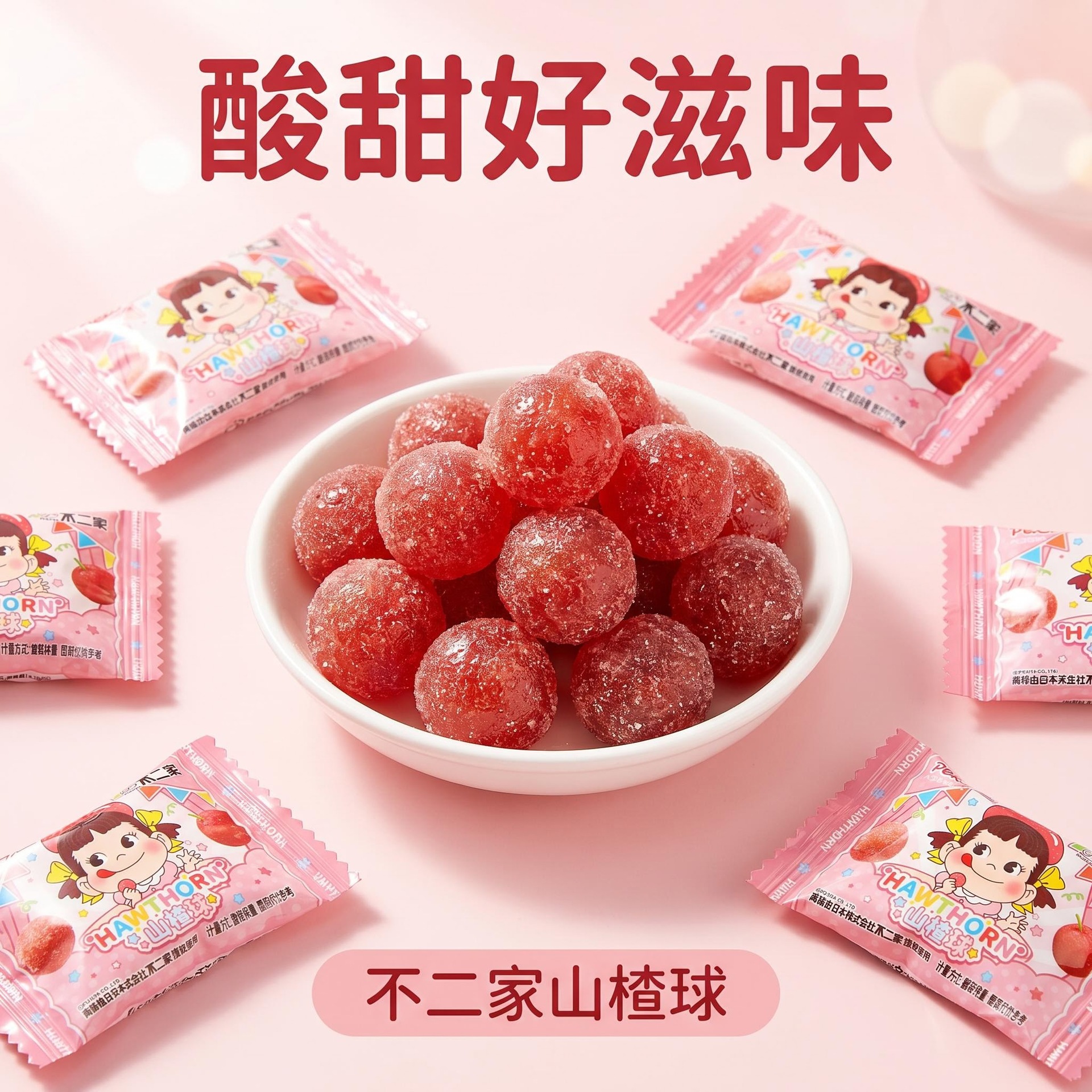 不二家山楂球独立小包装儿童休闲酸甜零食结婚喜糖果毕业季礼物