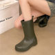New HT British style mid-barrel rain boots fashion couples rain shoes women's water shoes men's rubber shoes for export