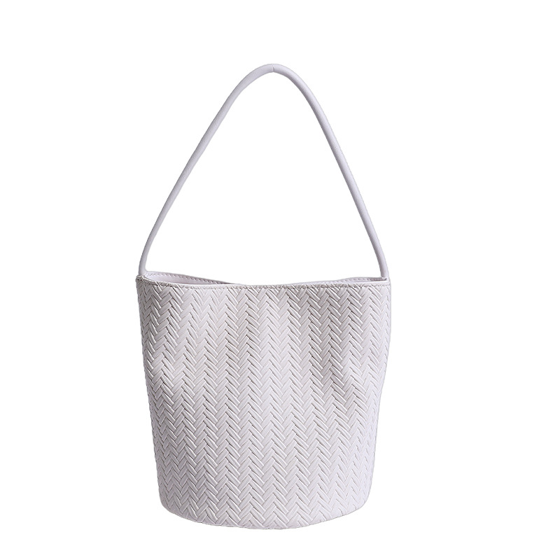 Bolso tejido de gran capacidad de moda bolso de moda 2025 nuevo bolso de cubo salvaje bolso de hombro simple bolso de axila