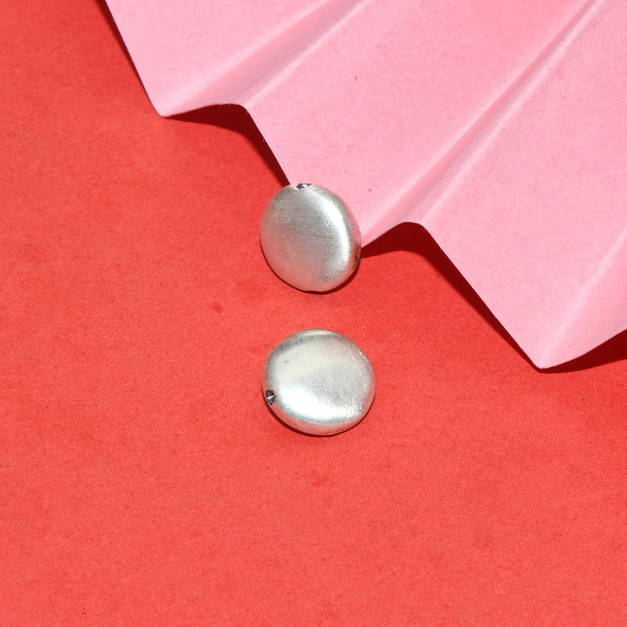 S99 Pure Silver Concave-Convex Spacer Beads with Six-Word Mantra, Loose Beads for DIY Handmade Beading, Stringing, and Barrel Bead Accessories