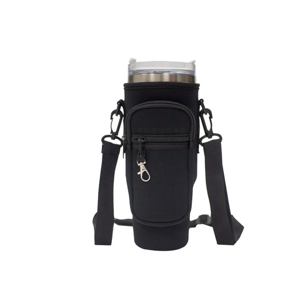 Black (keychain + carabiner + double pockets)