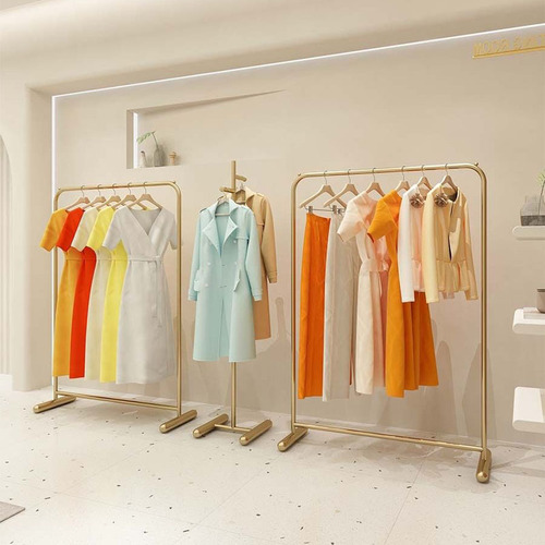 Clothing store display rack ground side hang combination women's clothing store display shelf rack gold children's clothing store clothing rack