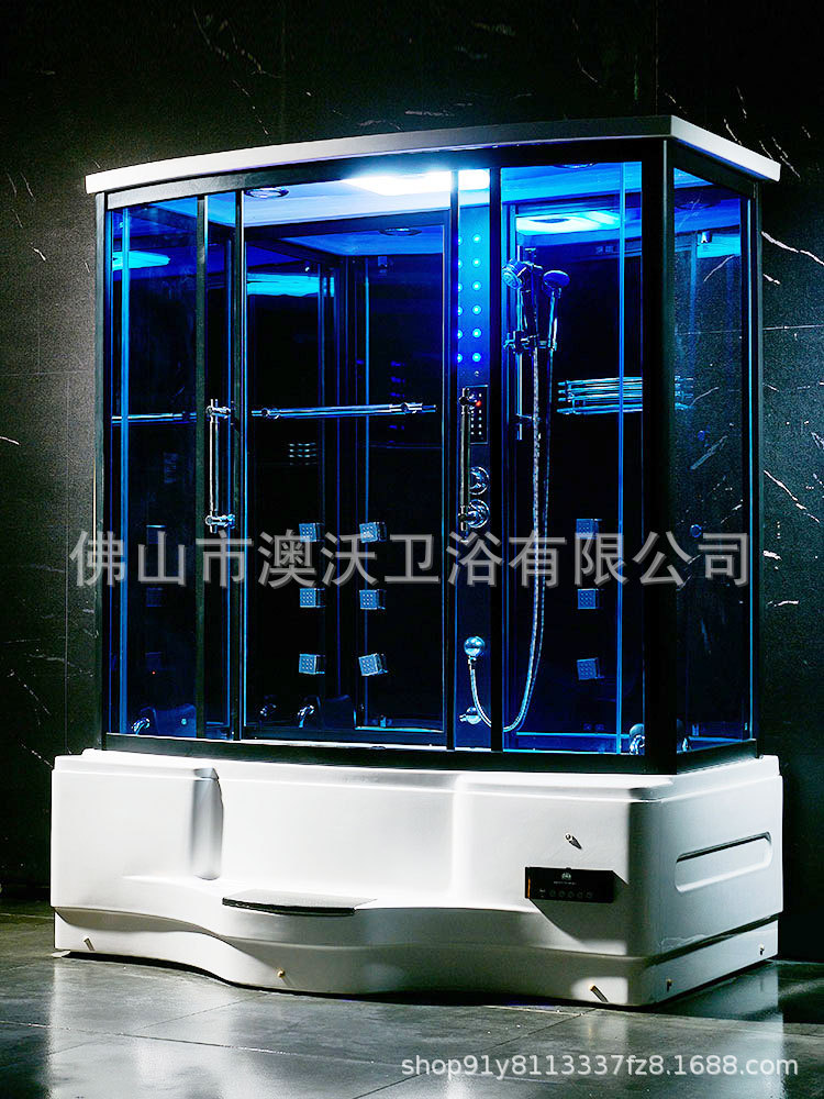 1,4/1,8 sala de vapor baño completo partición de vidrio baño con bañera integrado baño hogar