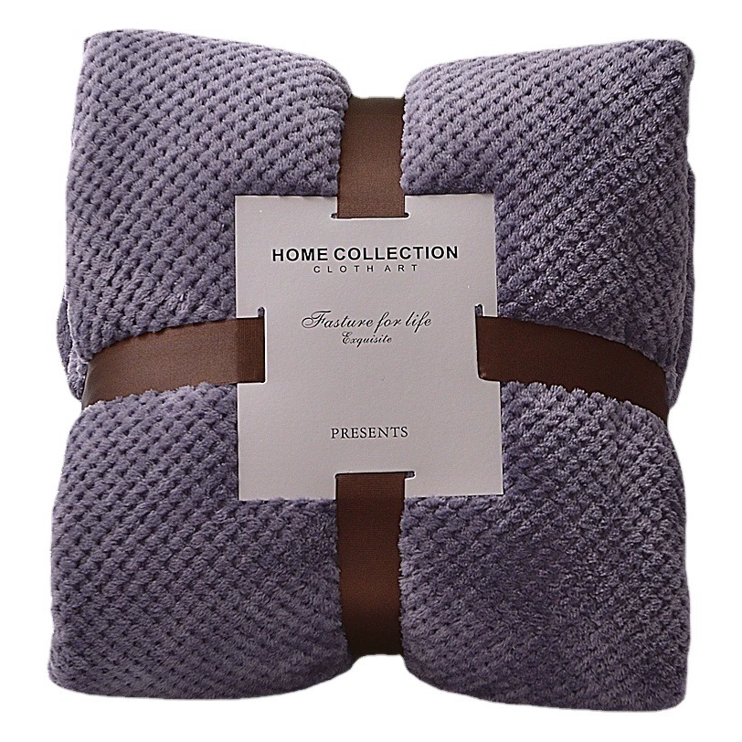 Трансграничное одеяло утолщенное одеяло с ананасом сплошной цвет сетка фланелевое одеяло Beibei Внешняя торговля Подарочное одеяло оптом