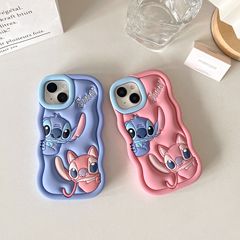 スティッチリンゴiPhoneシリコン全包携帯ケースビジネスシンプル11/12/13/14/15/PRO/max