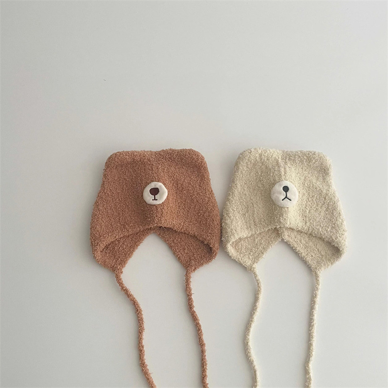 Baby hat Autumn and winter cute bear warm baby baby knitted hat children's knitted hat_viptrois.com