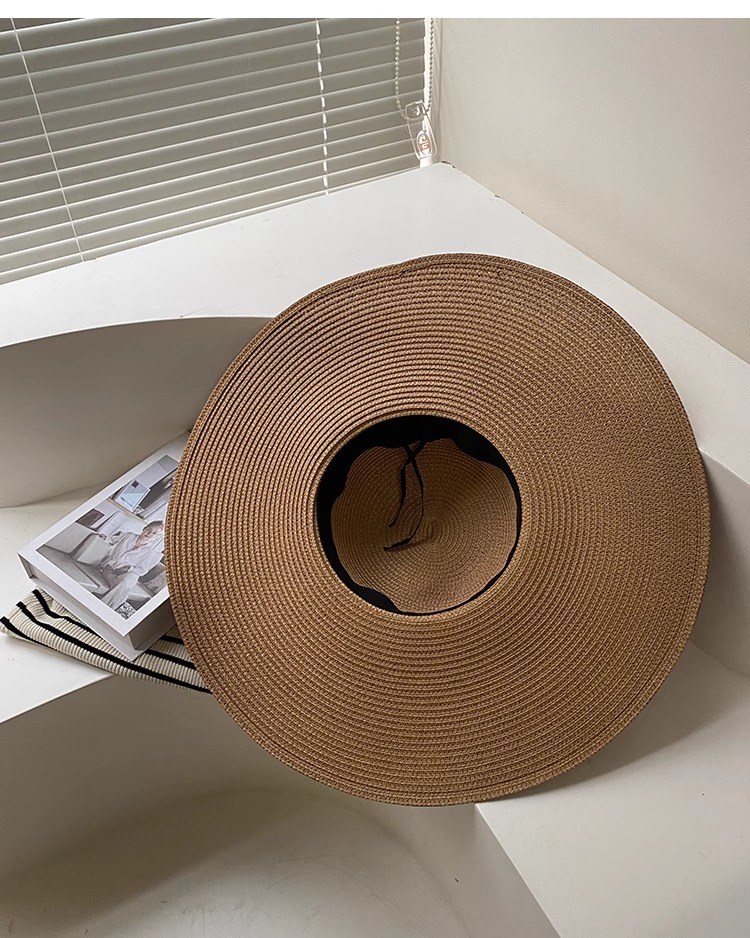 Women's Wide Brim Straw Hat Foldable Beach Sun Hat For Vacation_voghion.com