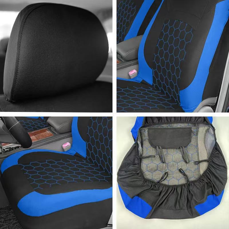 Cross-Border Temu Amazon Mexico Bracket Football Style Hexagonal Universal Five-Seater Car Fabric Seat Cover