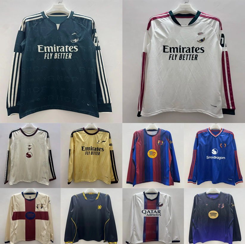 Cross-Border 26/27 Real Madrid Home Long-Sleeve Jersey Arsenal Paris Barcelona Long-Sleeve Football Uniform