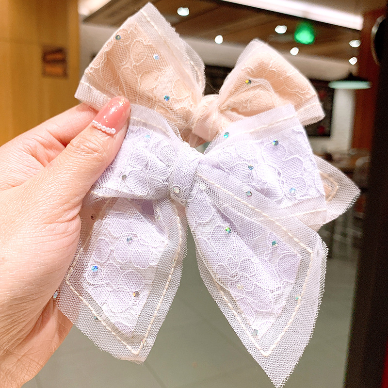 New Cute  Bow Children's Net Yarn Hairpin display picture 6