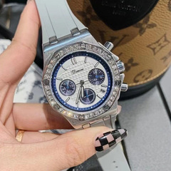 Timini Watch Large Dial Three-eye Six-hand Diamond-studded Strap European and American Style Fashionable High-end Internet-famous Women's Watch