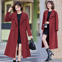 24秋冬新款中长款女时尚气质通勤简约带胸针专柜双面羊绒大衣外套
