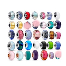 潘家多拉S925纯银琉璃珠子新款吊串珠手链项链手镯DIY时尚配件