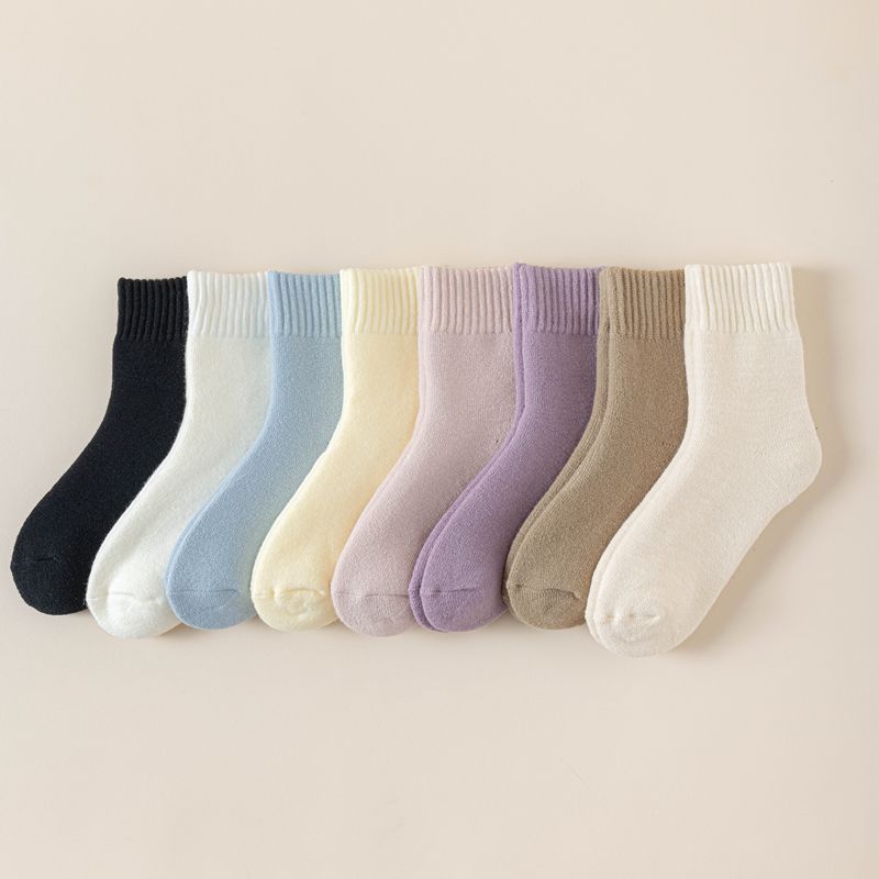 Cashmere, demi-season keep warm winter woolen socks, mid-length