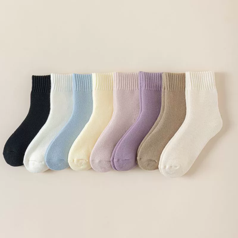 Cashmere, demi-season keep warm winter woolen socks, mid-length