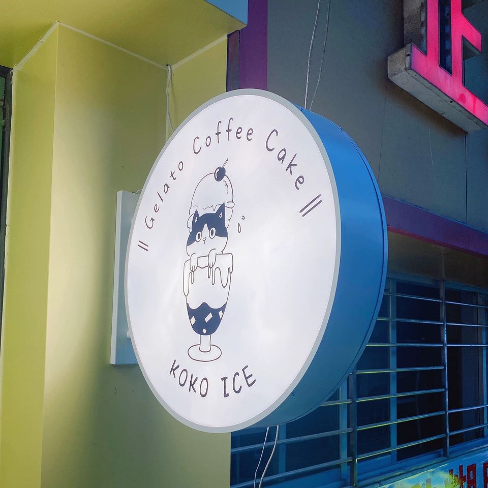 圆形灯箱广告牌侧挂门口圆灯牌挂墙式美甲美睫发光侧招牌门头双面