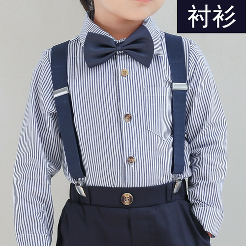 Children's new autumn shirt baby boy Korean style long-sleeved cotton lined shirt stylish innerwear children's clothing spring one piece dropshipping