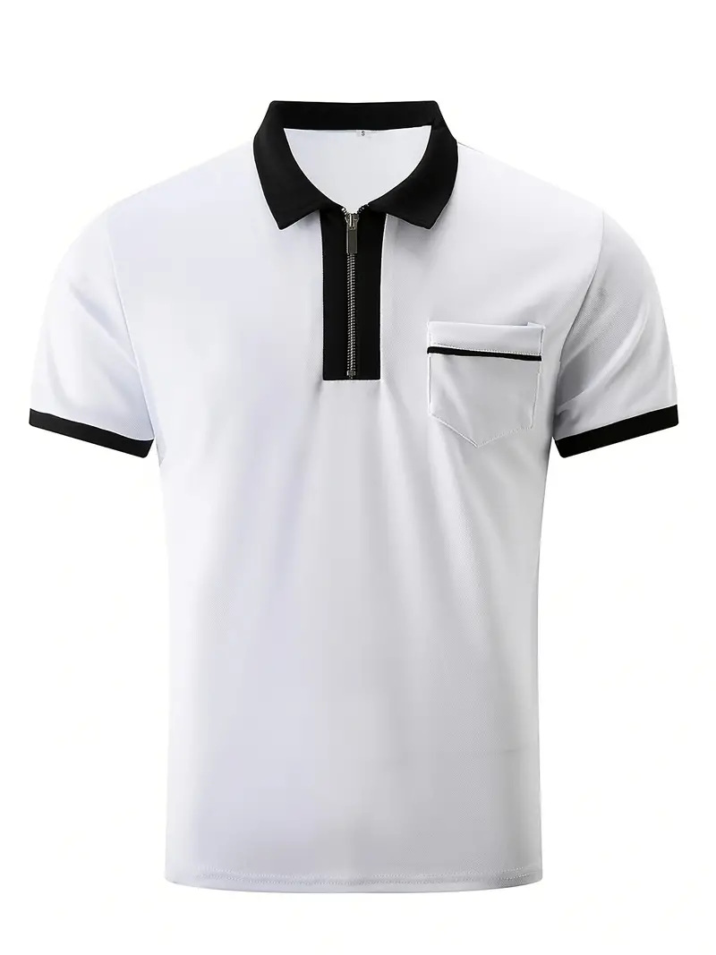 Einfarbiges Herren T-shirt Mit Brusttasche Für Den Alltag_voghion.com