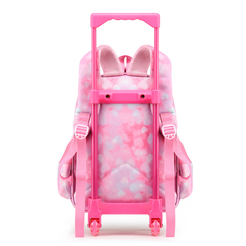 Mochila Escolar con Ruedas Infantil 3D 14 Pulgadas de Nailon Impermeable y Ligera para Escuela