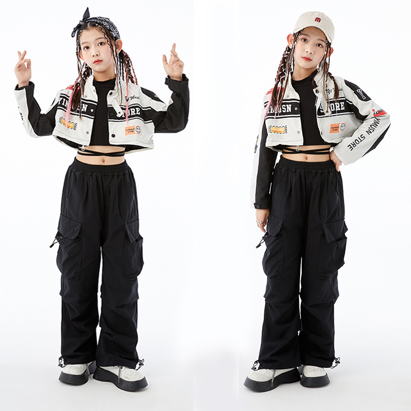 Street Dance Children's Fashion Clothing Boys Handsome hiphop Drum Performance Clothing Girls Jazz Dance Show Performance Clothing Autumn