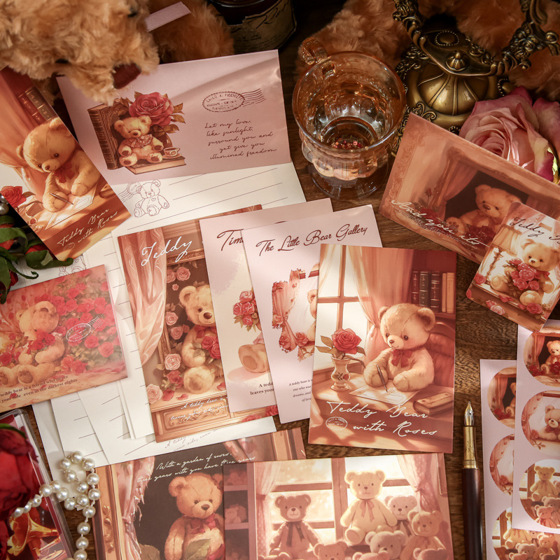 Mr. Paper Letter Collection Bear Romantic House Carta de valor alto original Sello de papel Pegatina de sellado Material de juego de membrete