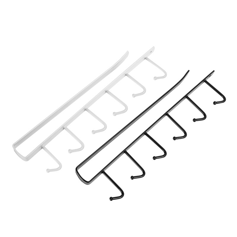 Gancho de hierro gabinete rack de almacenamiento multi-funcional armario organizador rack cocina sin clavos gancho 6 ganchos