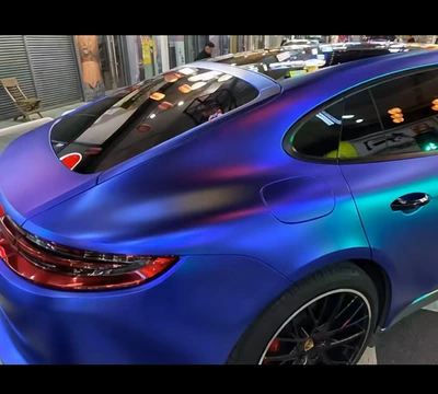 Green Full Car Paint Protection — Auto Color Change Film - matte-electroplated-deep-sea-blue-152m-17m