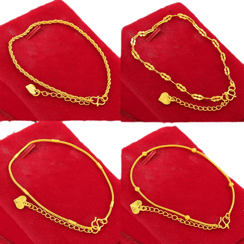 Una varietà di braccialetti placcati in oro alto e sottile, semplici, piccoli, freschi, rossi, a catena a serpente, da donna, in ottone, placcati in oro_voghion.com
