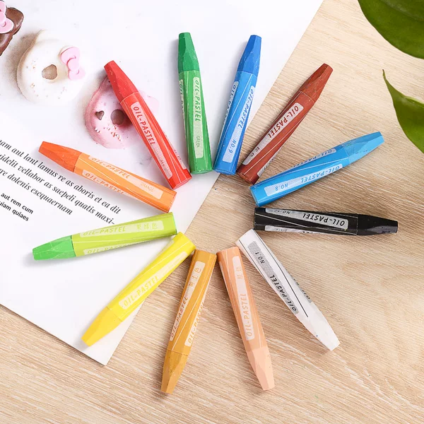 Bulk Oil Painting Stick Student High Quality Oily Crayon Painting Tools Foam Box Aquatic Crayon Tire Mark Pen