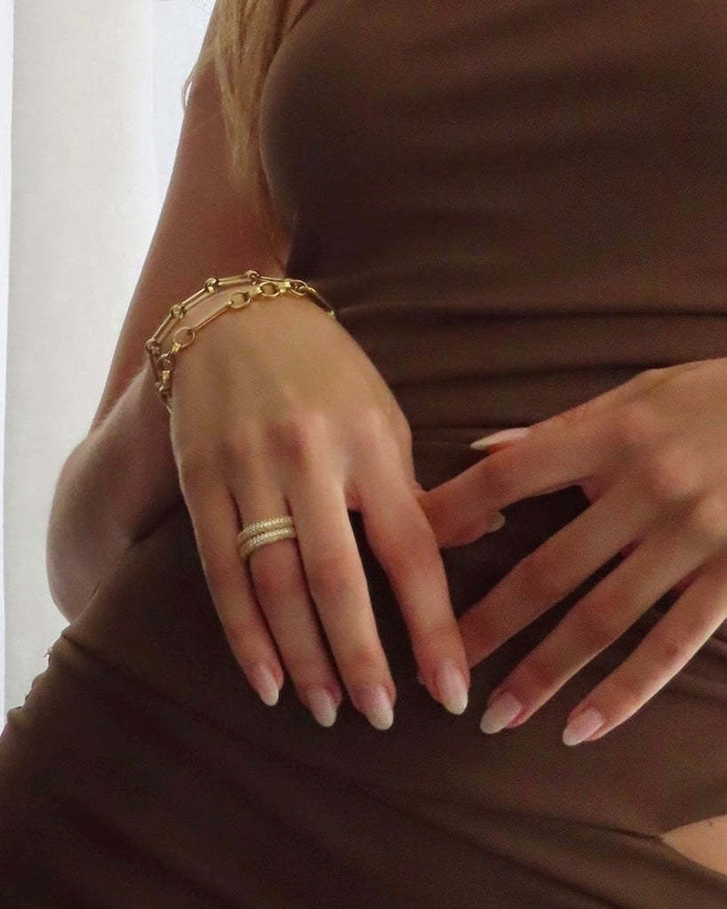 All Seasons Season Wholesale Jewelry Classic Style Shiny Geometric Copper 18K Gold Plated Plating Rings