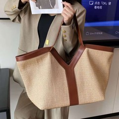 一件代发女士大容量托特包菱格纹2025新款轻奢小众单肩大包腋下包