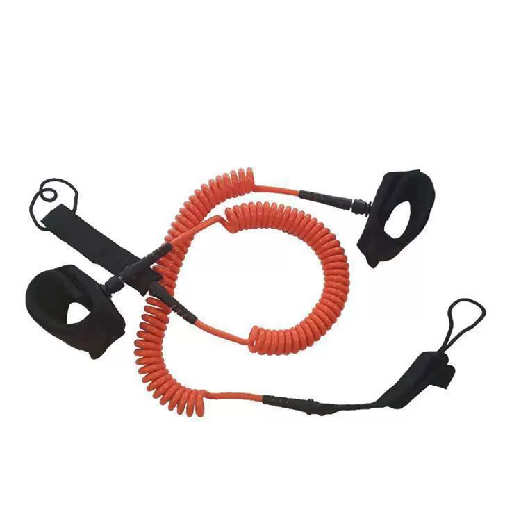 厂家供应冲浪板滑水绳冲浪脚绳配件桨板滑水板牵引绳5.5mm*10英尺