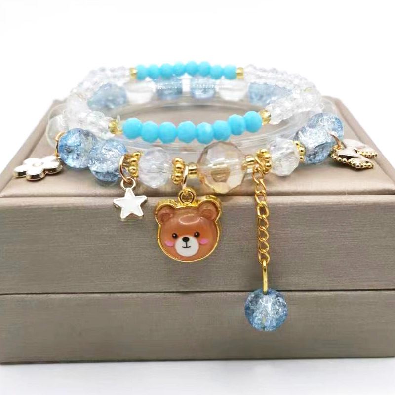 Pulsera para niños princesa femenina niña con cuentas de cristal estudiante hermanas novias pulsera joyería pulsera niños