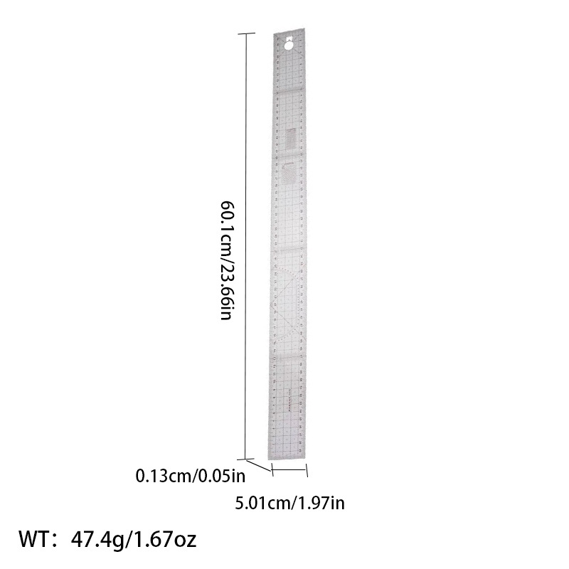 Regla de curva directa de fábrica Botón regla de arco regla de ropa regla de corte traje de regla de jaula de manga regla de tamaño colección