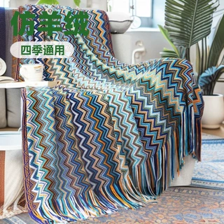 严选 北欧波西米亚沙发毯欧式装饰布毛毯双人床盖沙发毯子床尾毯