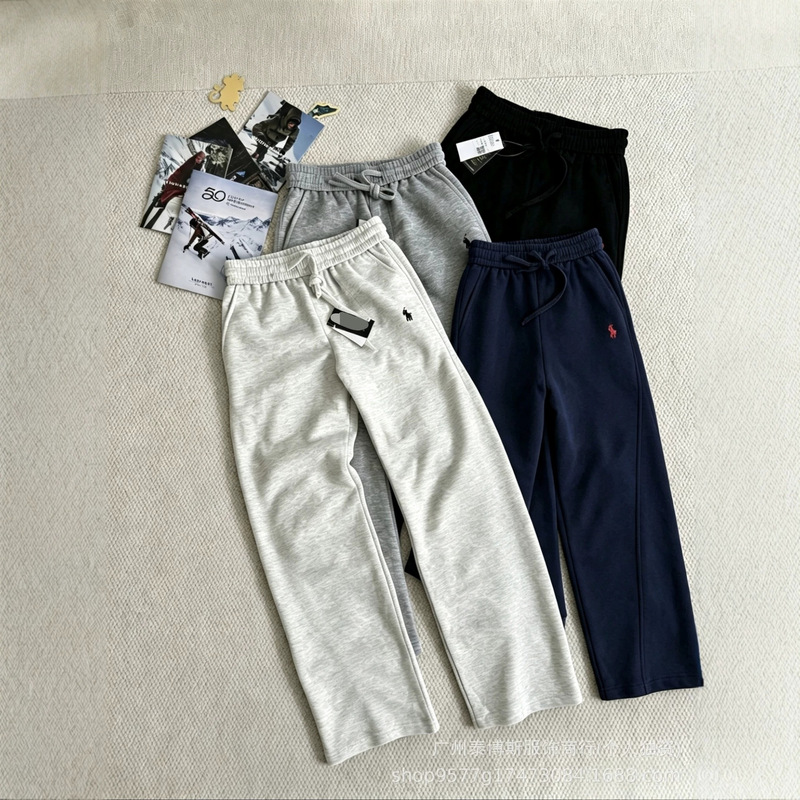 Cross-border small horse logo straight-leg pants, spring and autumn cotton casual loose long pants, unisex, export-quality embroidered sweatpants Cross-border small horse logo straight-leg pants, spring and autumn cotton casual loose long pants, unisex, export-quality embroidered sweatpants