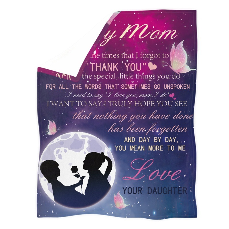 Ladieswear's Day Theme Printed High-density Coral Velvet Blanket Summer Air-conditioned Blanket Heat Transfer Lunch Blanket with Picture Design