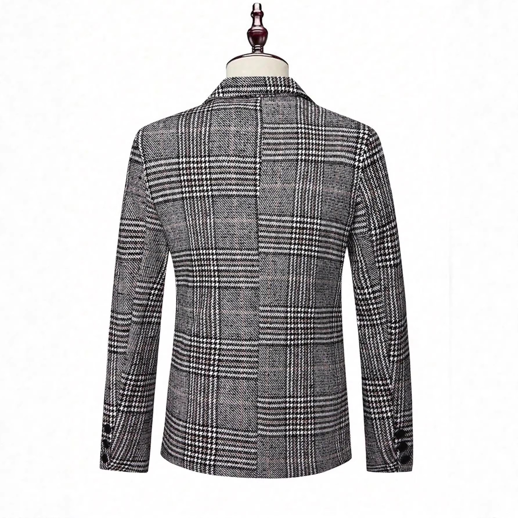 2026 Foreign Trade Cross-Border European And American Men's Light Business Banquet Double-Breasted Plaid Suit 240810_voghion.com