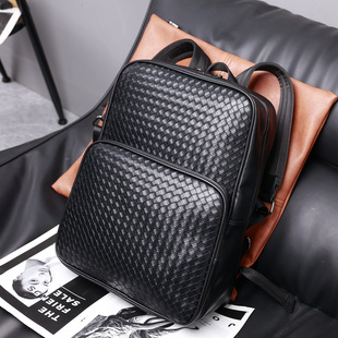 2022 New Korean Style Woven Backpack Men's Bag Casual Large Capacity Men's Computer Backpack Japanese and Korean Style Student Schoolbag