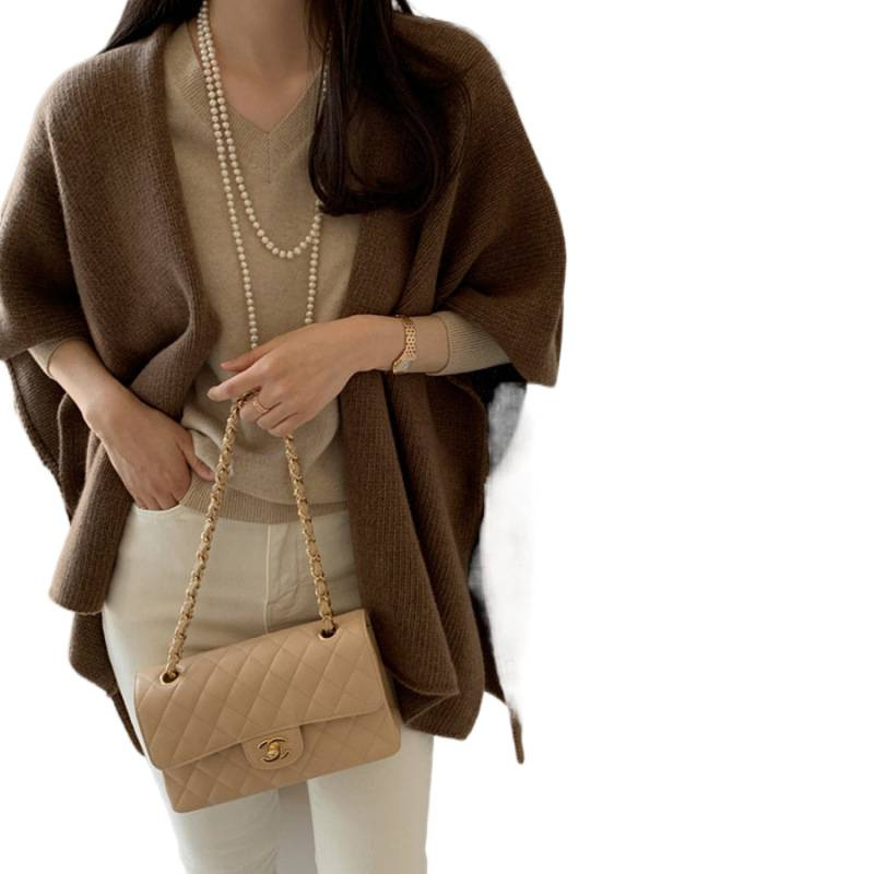 Corea del Sur Dongdaemun perezoso viento de punto chaqueta de chal de mujer ocio temperamento suave suéter de cashmere abrigo
