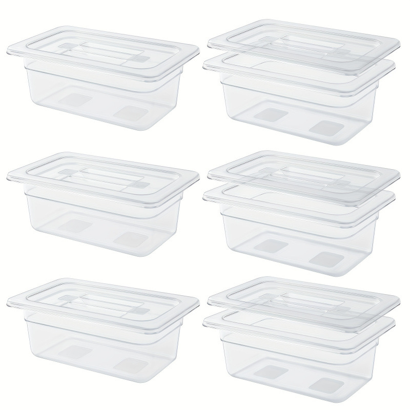 2026新款跨境代发可堆叠塑料6件1/2尺寸6英寸深食品罐跨境|ms