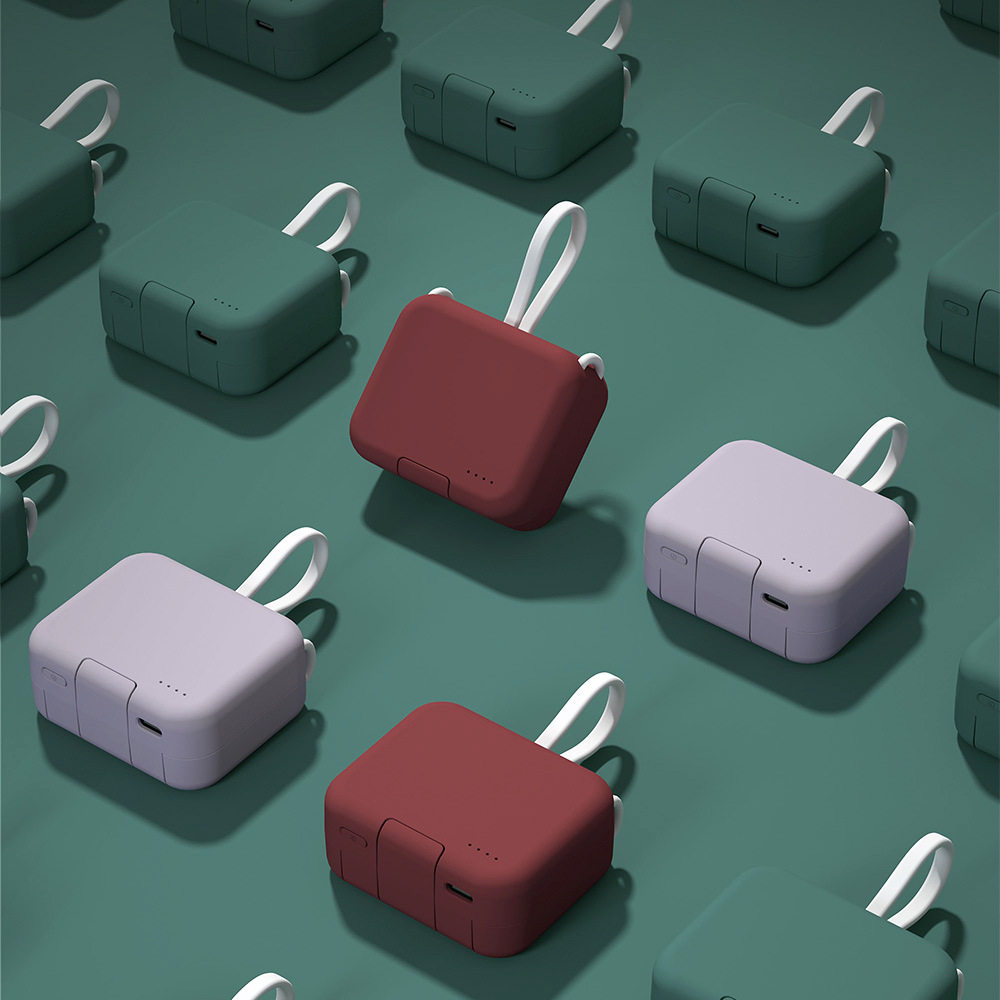 2023 Nieuwe Mini Handtas Back Clip Bank Wordt geleverd met Dual Line Opvouwbare Draagbare Standaard Mobiele Voeding_voghion.com